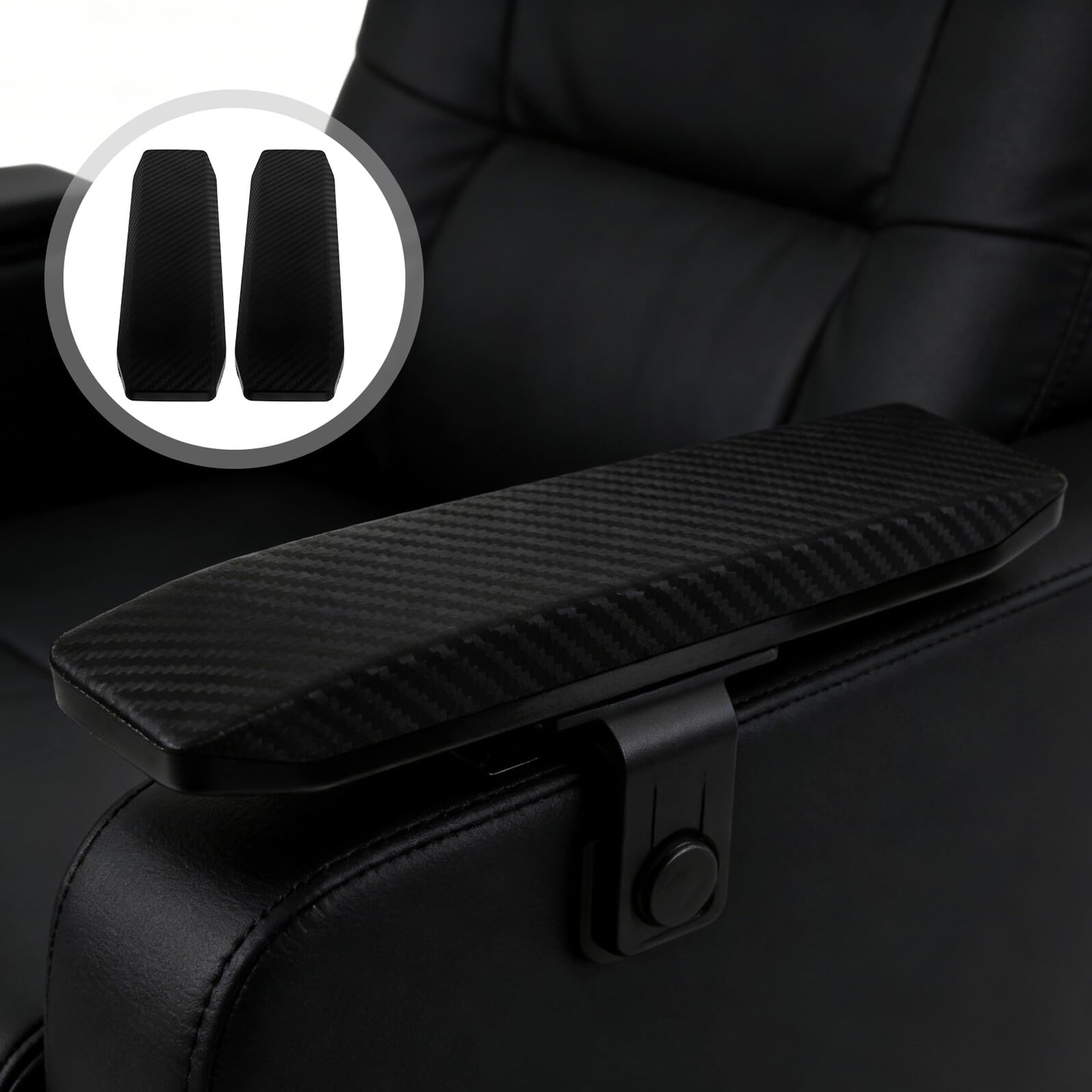 Zerodeko Reposabrazos de Silla de Juego Ergonómicas PU Negras 2 Piezas