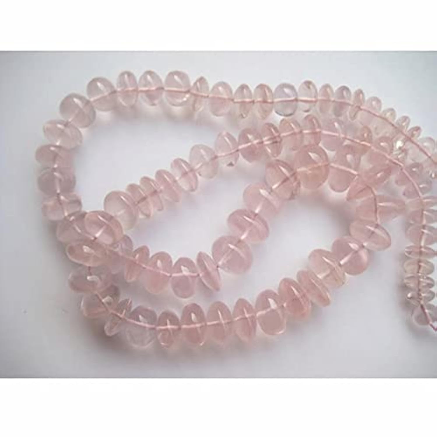 LKBEADS Rose Quartz Beads, Rose Quartz Rondelles, Rondelle Beads, 6mm To 14mm, 16 Inch Strand
