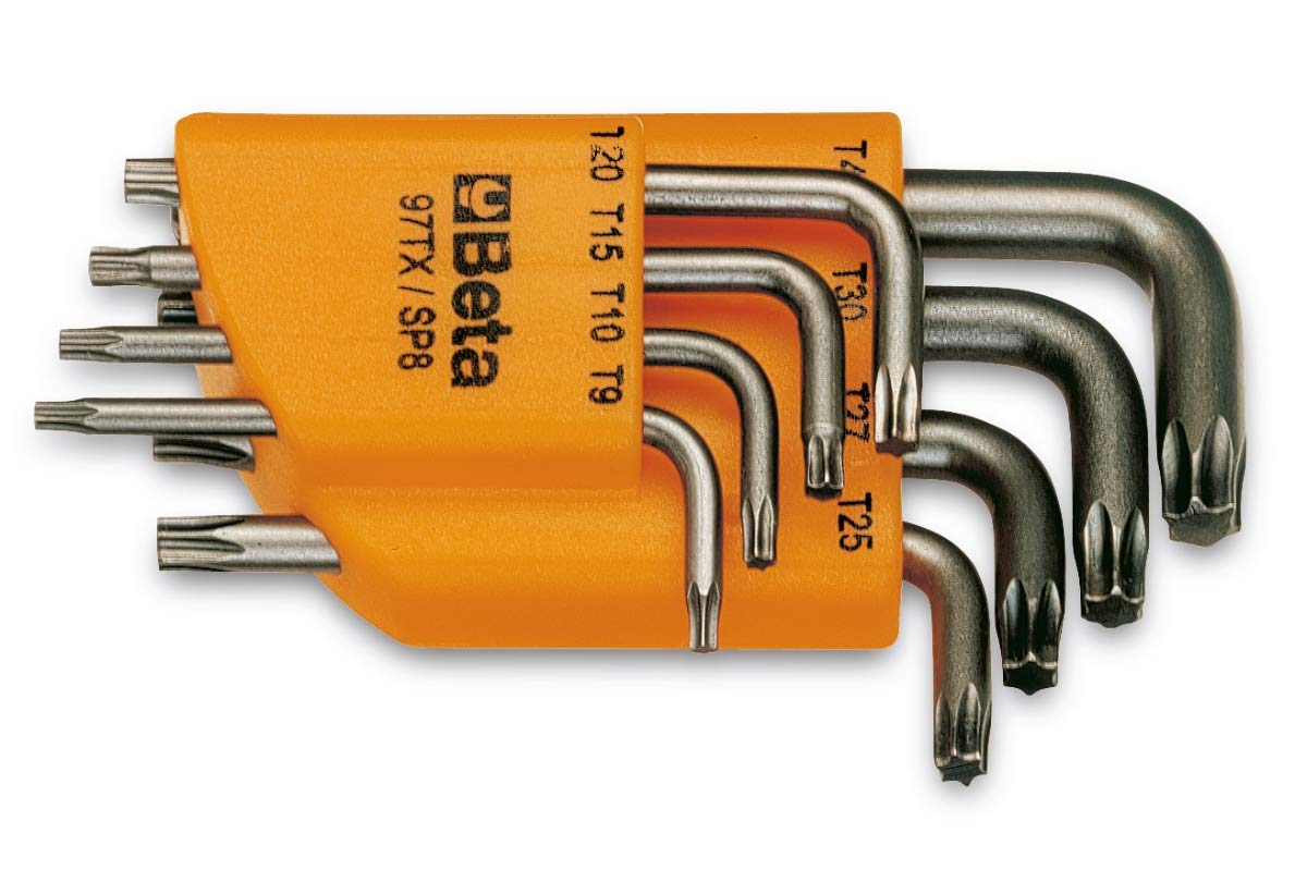 Beta 97TX/SC8 - Jeu de 8 clés mâles coudées pour vis Torx® (art. 97TX) avec support