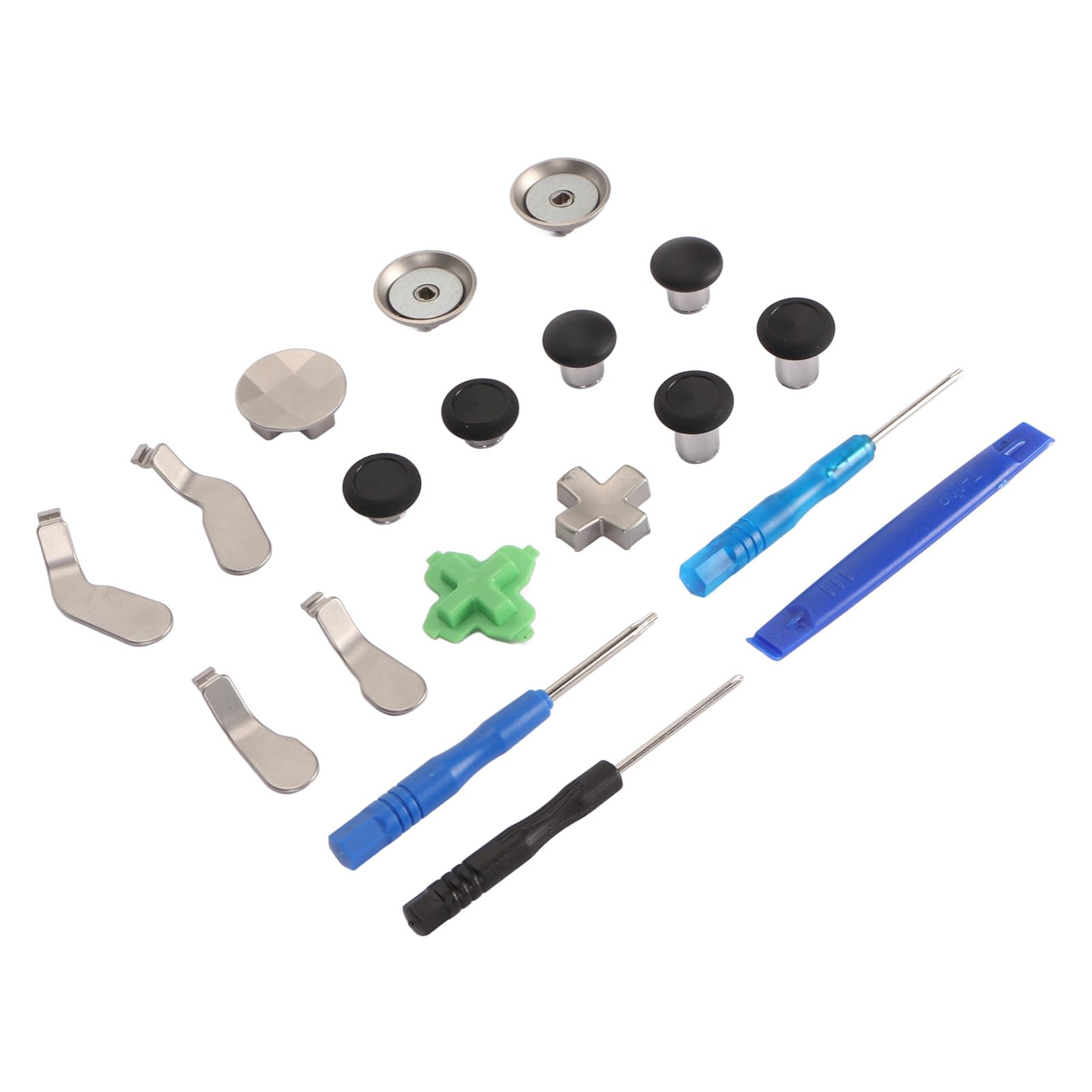 15 in 1 Metal Thumbsticks for Xbox One Elite Series, Elite Series Core Controller Parts, Includes 6 Thumbsticks, 3 Directional Buttons, 4 Paddle Trigger Locks, 2 Magnetic Bases