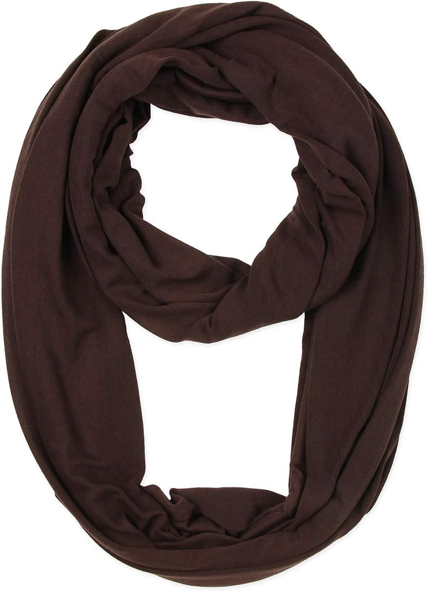 corciova Black Soft Girl Women Infinity Wrap Scarf Stretchy Jersey Knit Sleep Head Circle Scarf Continuous Loop Light Weight