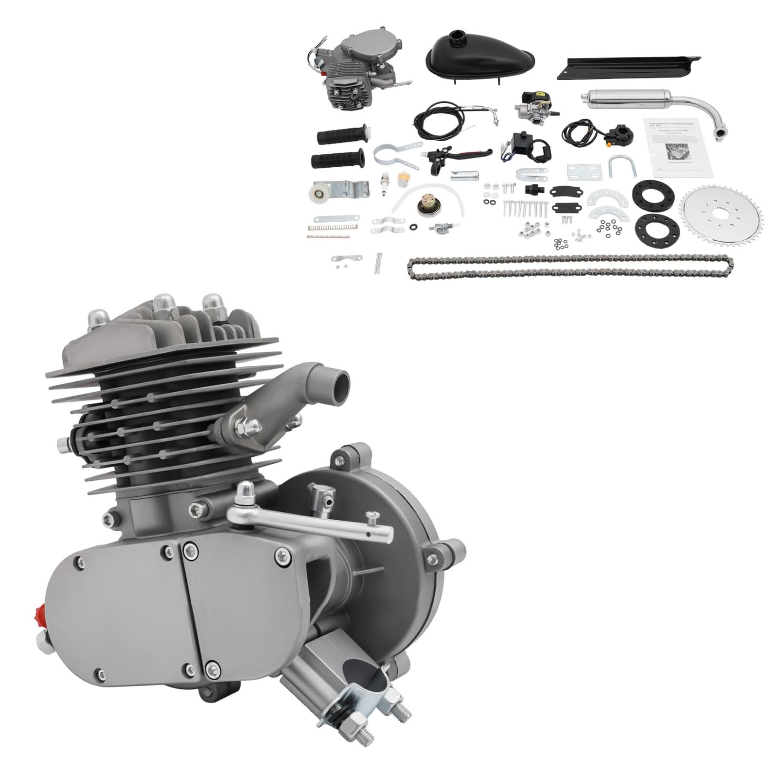 Motor für Fahrrad, 80 cc, 2-Takt, Umwandlung 40 km/h, 2 l, Mountainbike