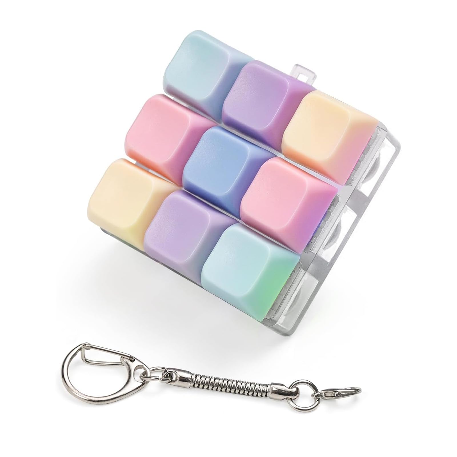 1 PCS Keyboard Fidget Toy 9 Keys, Keyboard Fidget Toys, Portable Colorful Keychain, for Stress Relief, Anxiety Decompression, Decompression Keychain Toy for Home, Office and School Use