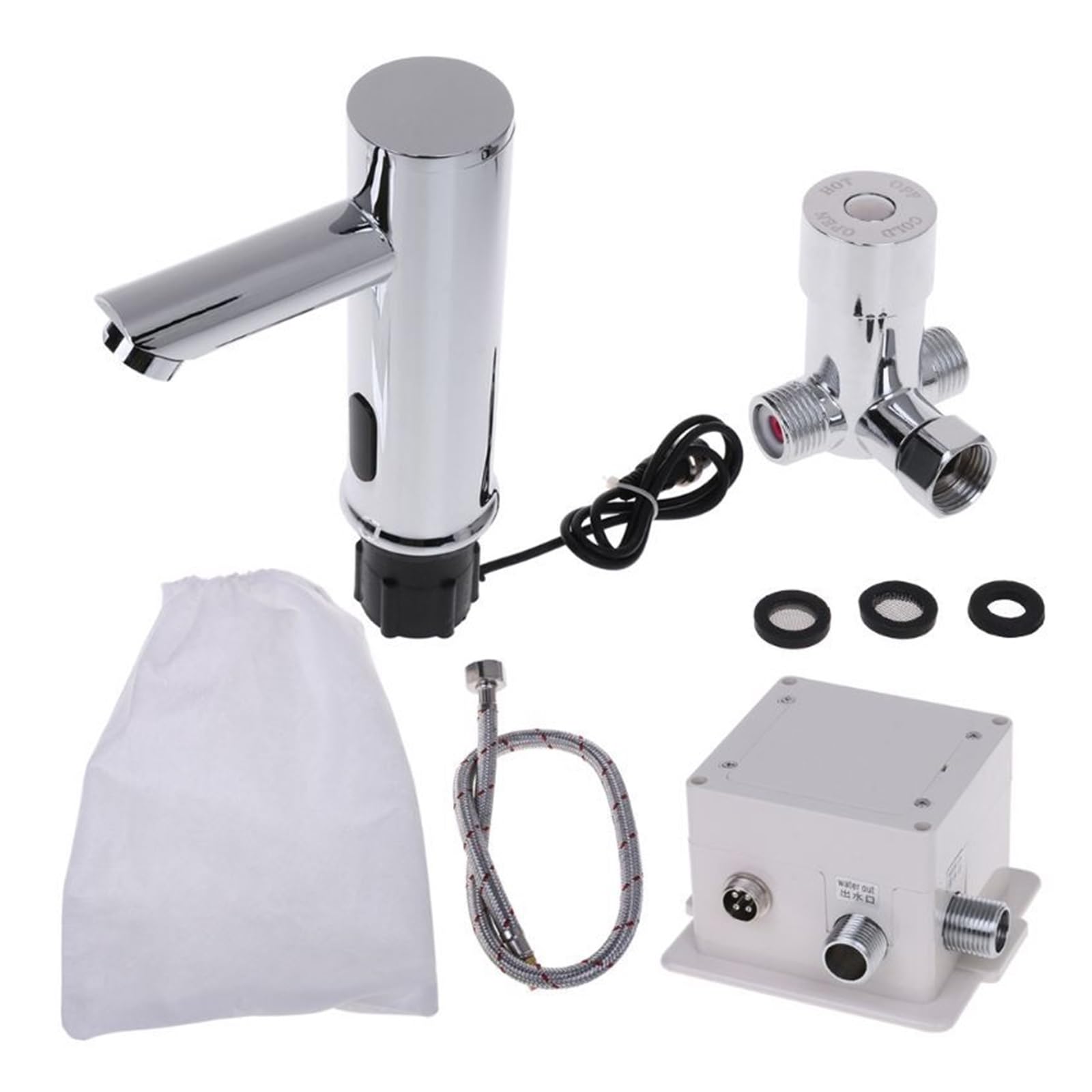 Bathroom Automatic Infrared Sensor Sink Faucet Touchless Basin Water Tap Deck Mo Dropshipping(Silver Long)