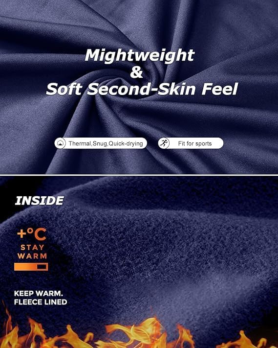 Women's Thermal Athletic Shirts Long Sleeve Compression Baselayer Tops for Cold Weather 2 4 Pack, Large, 2 Black White Blue - Image 3