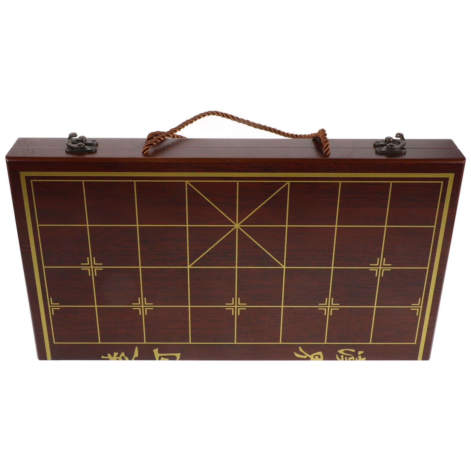 CIYODO 1Set Elegant Portable Wooden Chinese Chess Set with Dual Use Design Convenient Carry Handle for Travel Construction for Enthusiasts