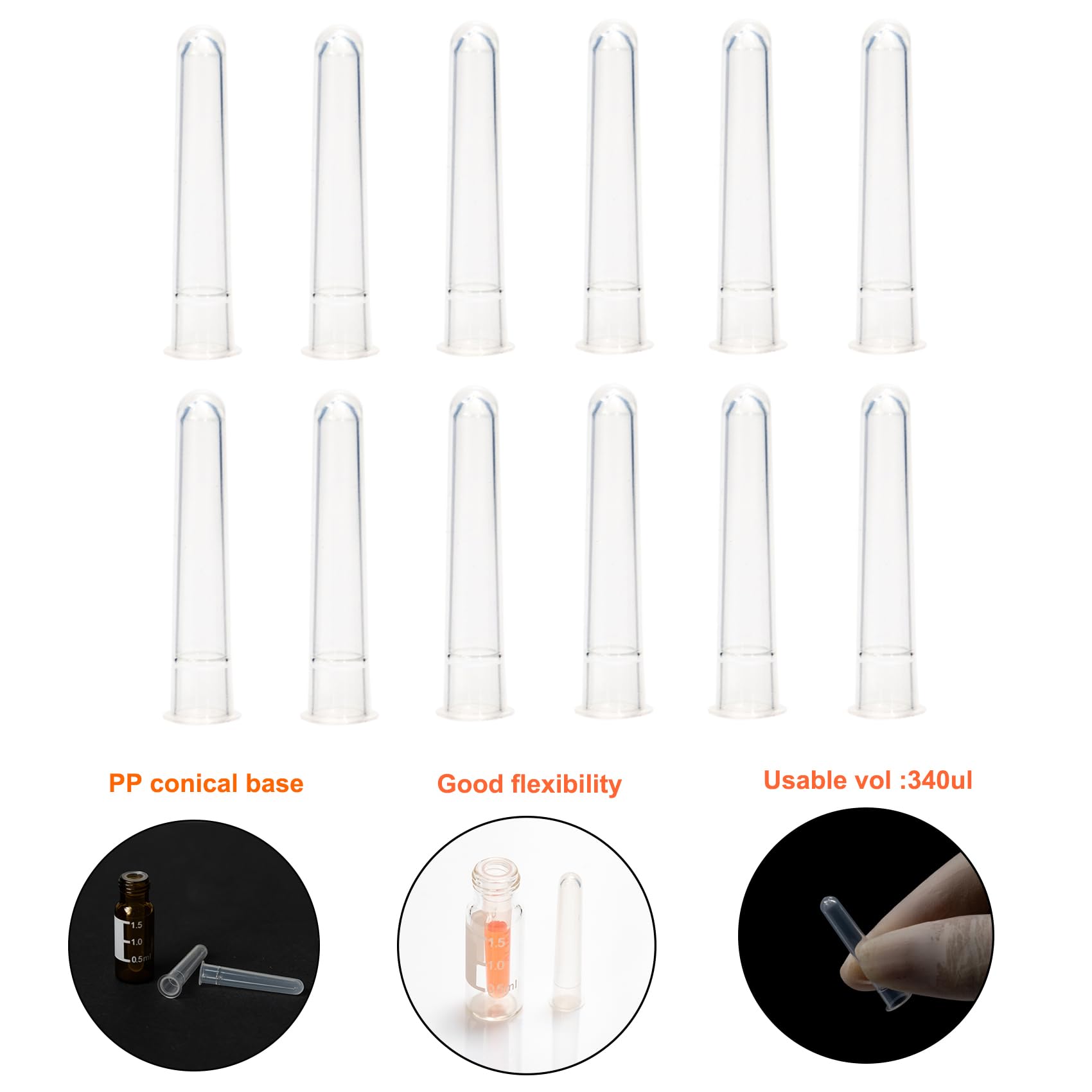 Snapklik.com : PEKYBIO 350 Ul Conical Base Micro HPLC GC Vial PP ...