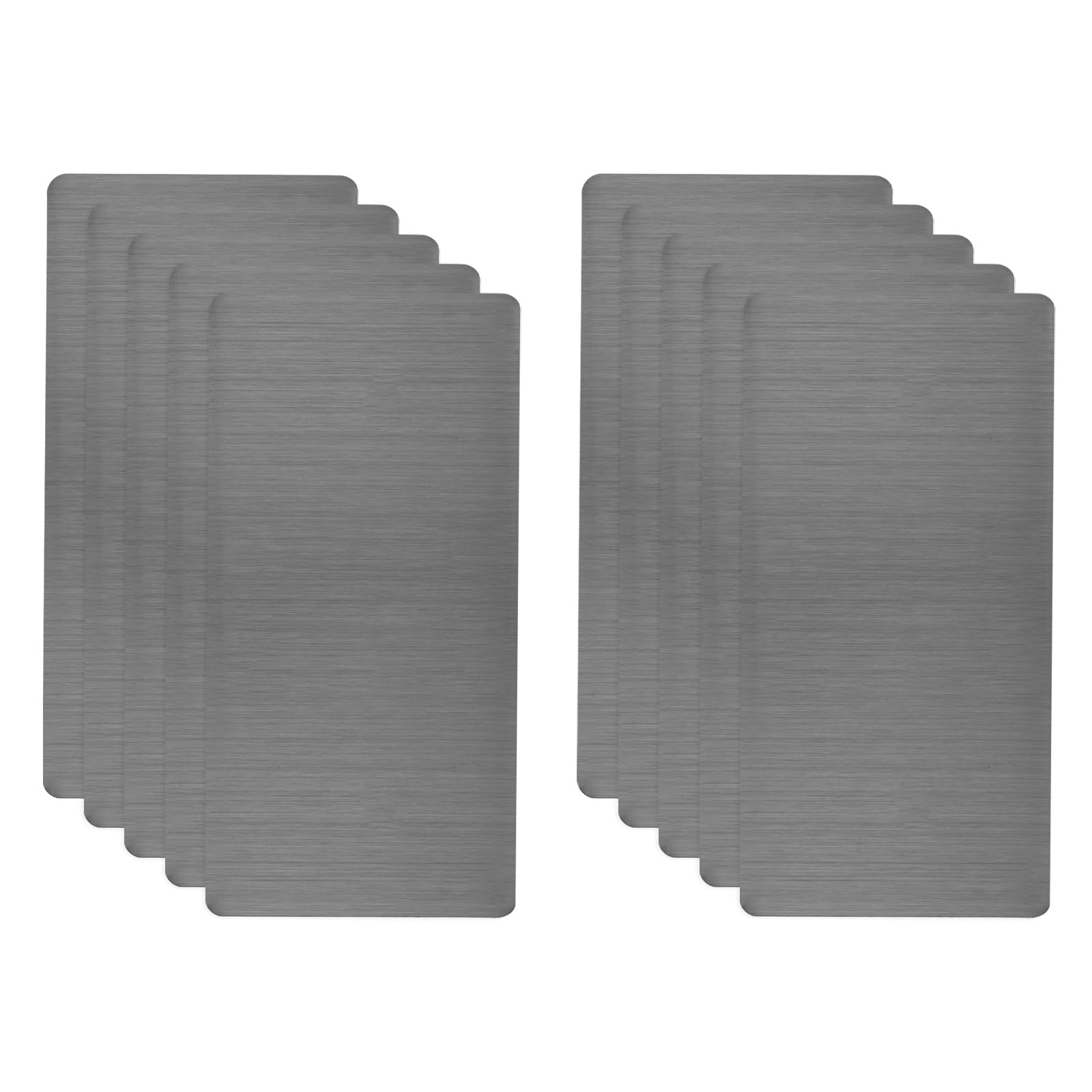 sourcing map 10pcs Metal Business Card Blanks, 100mm x 50mm x 0.4mm Stainless Steel Engraved Metal Business Visiting Name Cards for House Office DIY Gift Invitation(Black, Brushed)