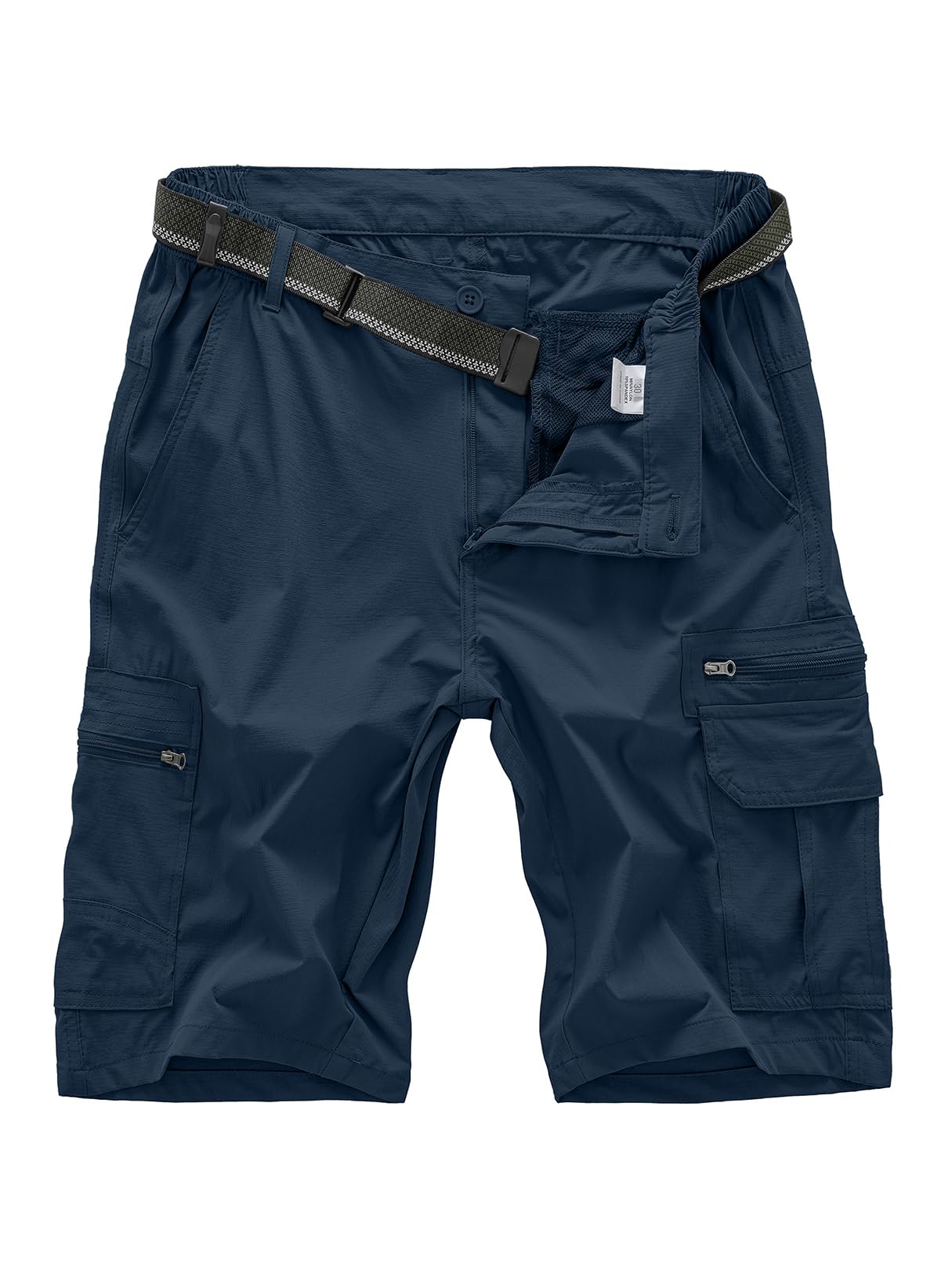 Jessie Kidden Mens Outdoor Casual Expandable Waist Lightweight Water Resistant Quick Dry Fishing Hiking Shorts