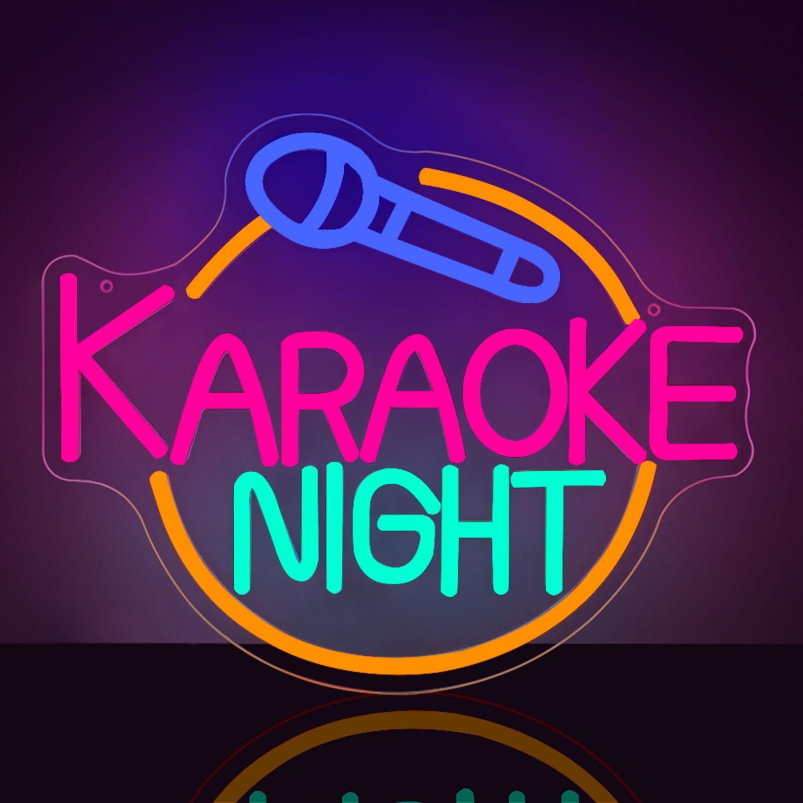 BEISKAFNVSZ KARAOKE NIGHT Neon Sign Music LED Sign USB Glowing Neon Lamp Dimmable for Home Music Studio Home Bar Restaurant Party Club Decoration — image 1