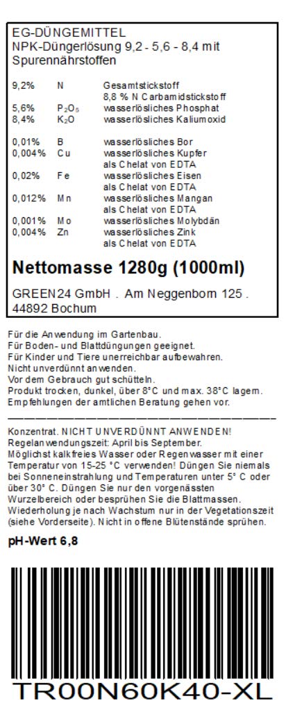 Trachycarpus Dünger XL 1 Liter für Hanfpalmen Tessinerpalmen Trachycarpus fortunei wagnerianus Palmen als Spezial Wurzeldünger + Blattdünger Profi Linie düngen