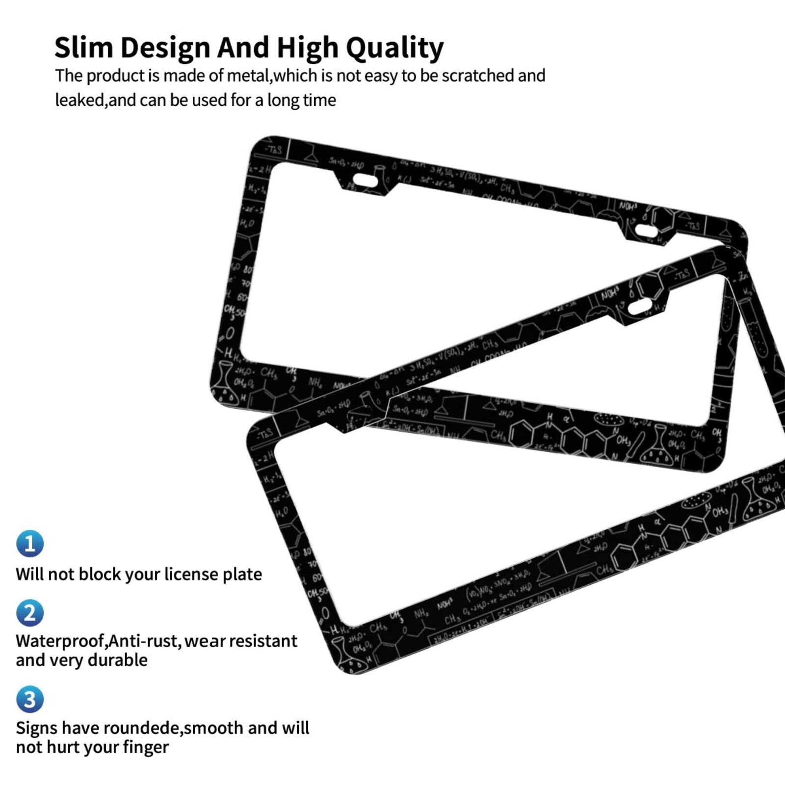 Dujiea 2-Piece Rubber Duck Sunglasses License Plate Frame - Aluminum Metal Tag Cover With Screws | US Standard 2-Hole Fit - View #9
