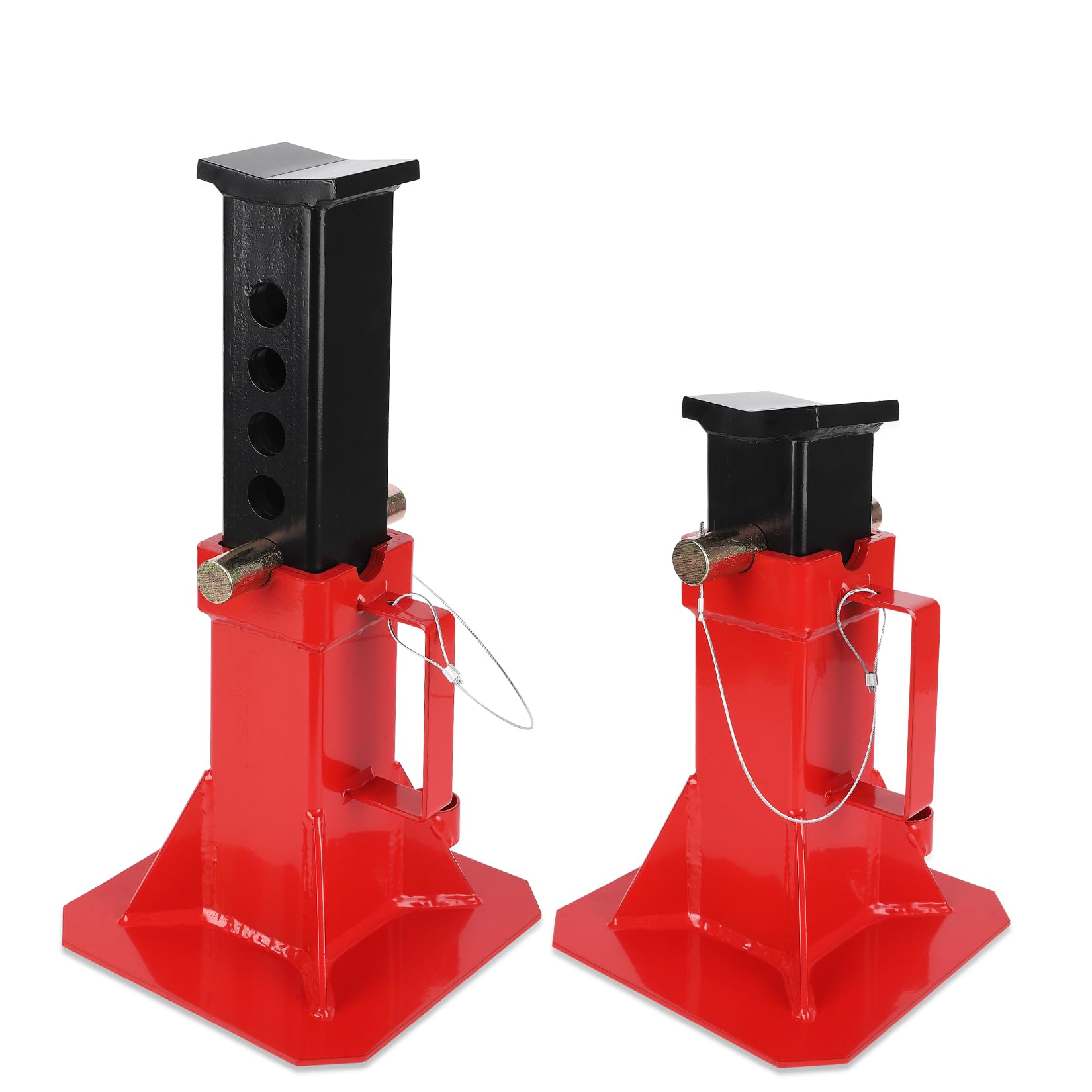 Heavy Duty Pin Type Professional Car Jack Stand with Lock, 12 Ton Jack Stands for Supporting Trucks Trailers Car, Automotive Jack Support, Adjustable Height 11"-18", Red, 1 Pair