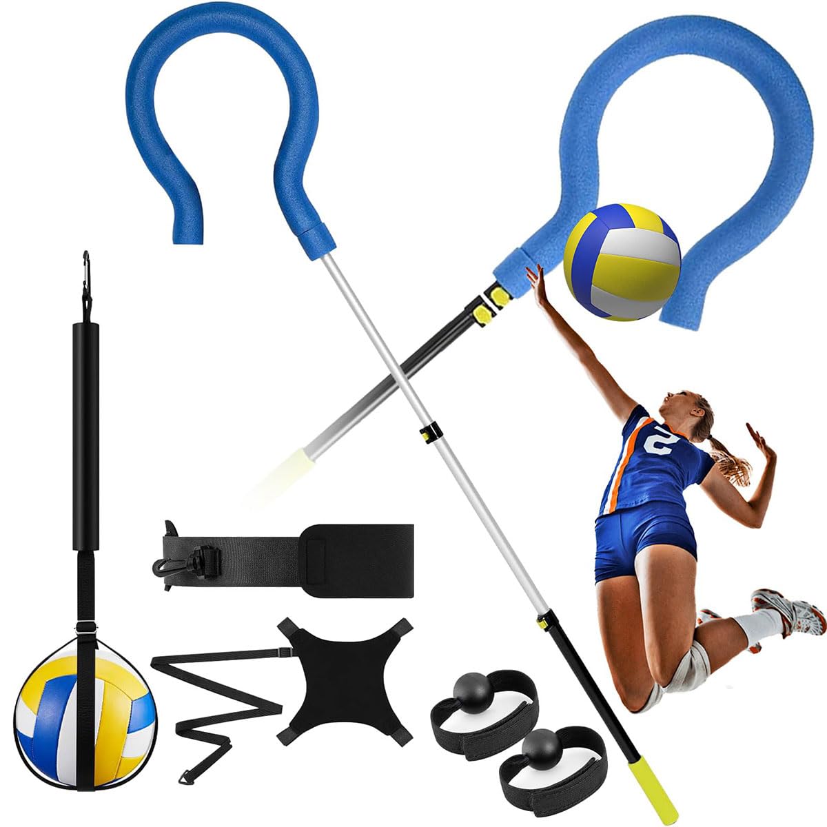 Attrezzatura per l'allenamento di pallavolo da 5 Pezzi, Allenatore Leggero per pallavolo, Allenatore per Colpire la pallavolo, Attrezzatura per esercitarsi nella pallavolo per Principianti