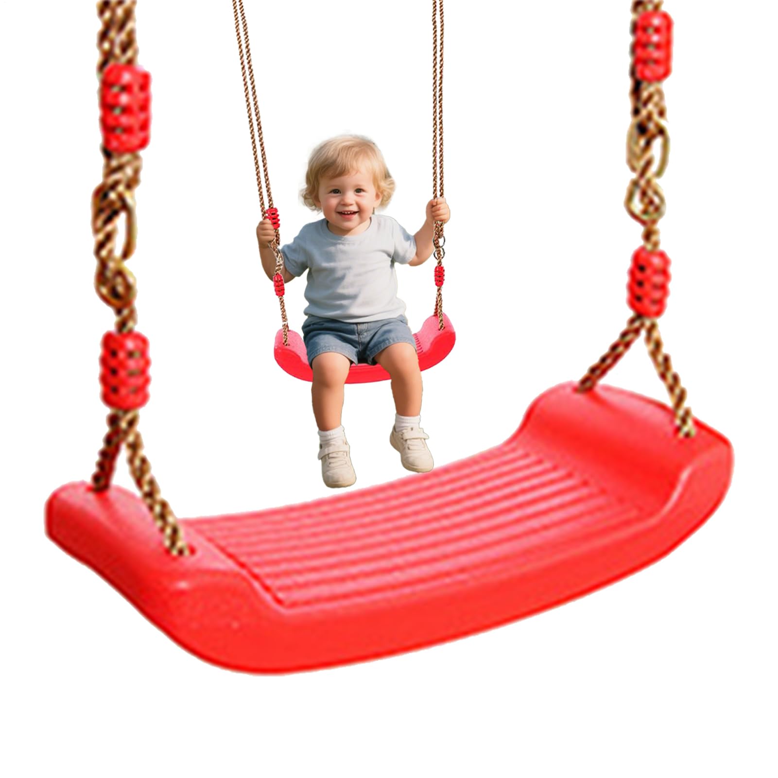 Swing con cuerda ajustable y asiento colgable multifuncional ergonómico exterior