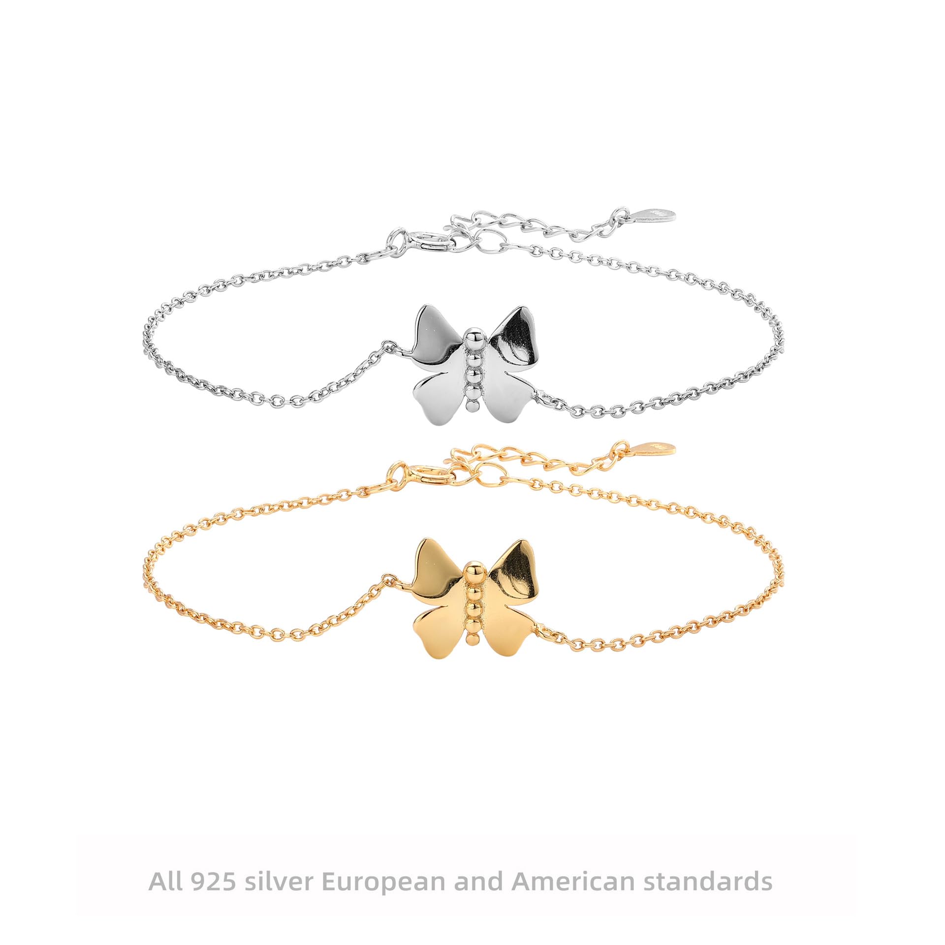 Pulseras De Plata Ley 925 Para Mujer，Pulsera De Mariposa De Lujo Con Cierre De Resorte Ajustable, De Alta Gama, De Plata De Ley S925, Con Luz Dulce Y Diseño De Mariposa, Joyería Energética Para