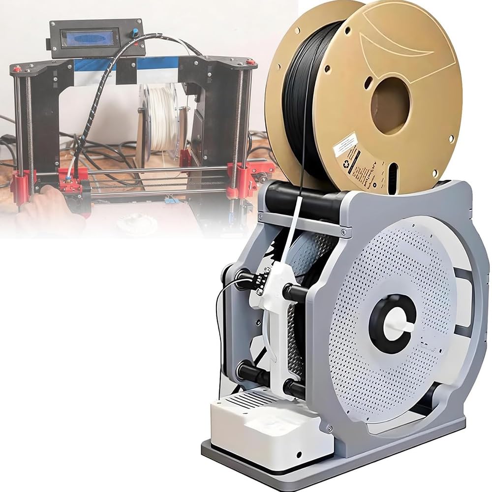 Enrollador automático de filamento para impresión 3D, tensión y dirección ajustables, compatible con alambre e hilo en carretes vacíos