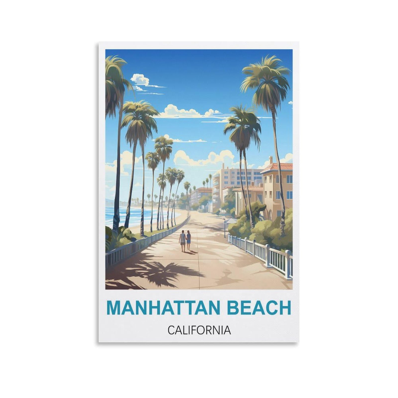Metal Sign Tin Sign,Manhattan Beach Californias Wall Art Vintage Decor for Man Cave Garages Home Bedroom Retro Decor 15x30cm