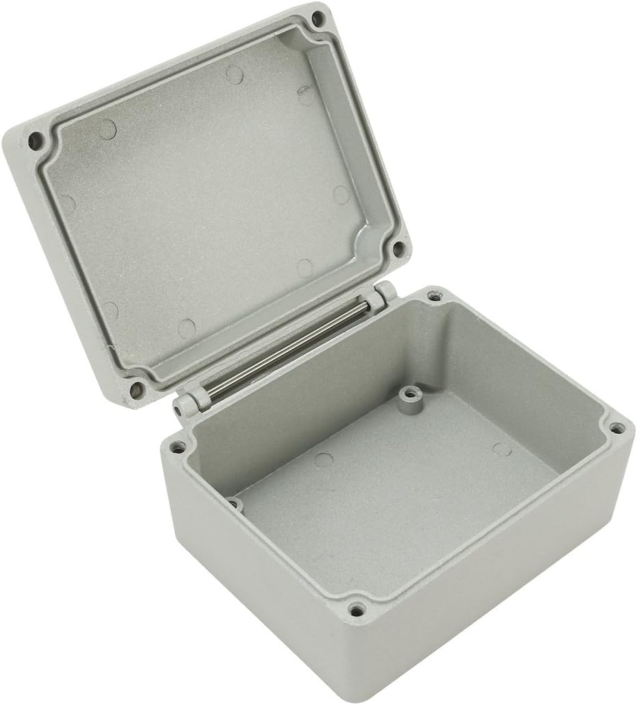 4.5"x3.5"x2.3"(115mmx90mmx60mm) Aluminum Transmission Clamshell Junction Box Universal Electric Project Enclosure w Two Horns