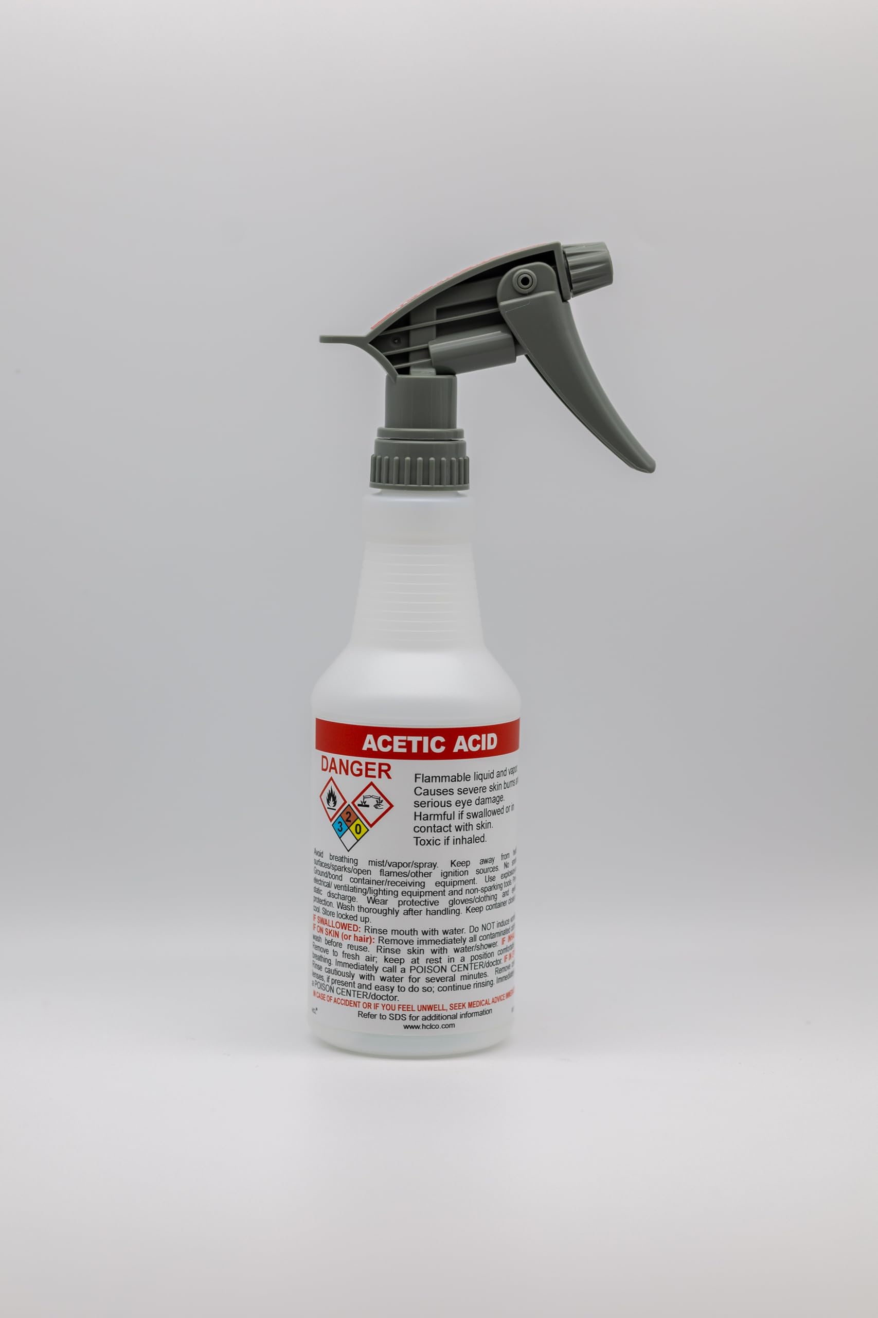 Pre-Labeled GHS Spray Bottles - Pack of 5-16oz - Acetic Acid