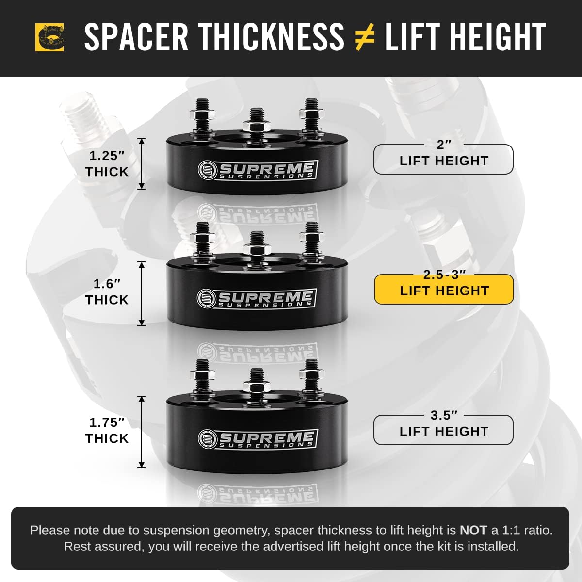 Supreme Suspensions - 3" Front Leveling Kit for 2005-2011 Dodge Dakota and 2004-2009 Dodge Durango 2WD - Pro-Billet Suspension Leveling Lift Kit