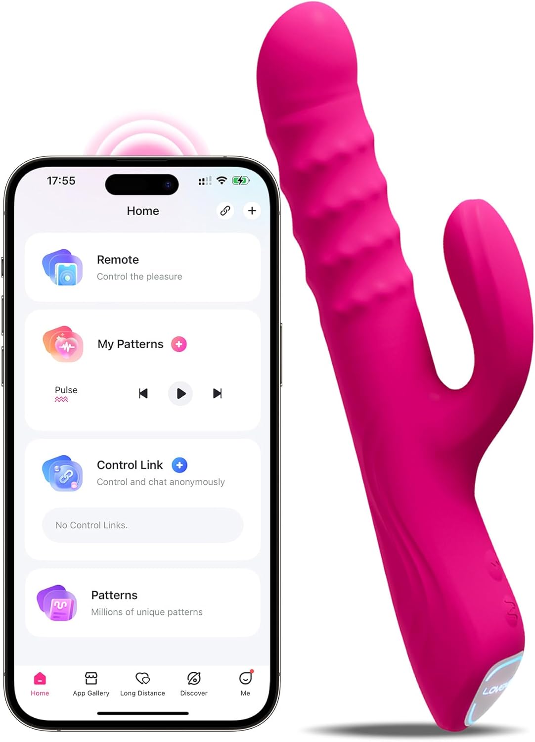 LOVENSE Velvo Rabbit Vibrator with Rotating Beads, Powerful G-Spot & Clit Vibrator Adult Toys for Women, App Remote Control Long Distance Couple Vibrating Dildos, Waterproof Rechargeable Sex Toys