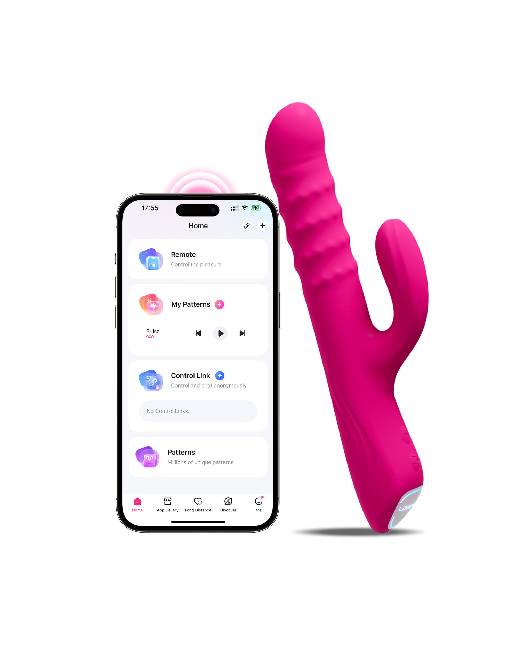 LOVENSE Velvo Vibrador Conejo con Perlas Giratorias, Vibrador Punto G para Mujeres, Estimulador de Clítoris, Vibrador Doble, Control Remoto por App, Juguetes Sexuales para Parejas, IPX7, Rosa
