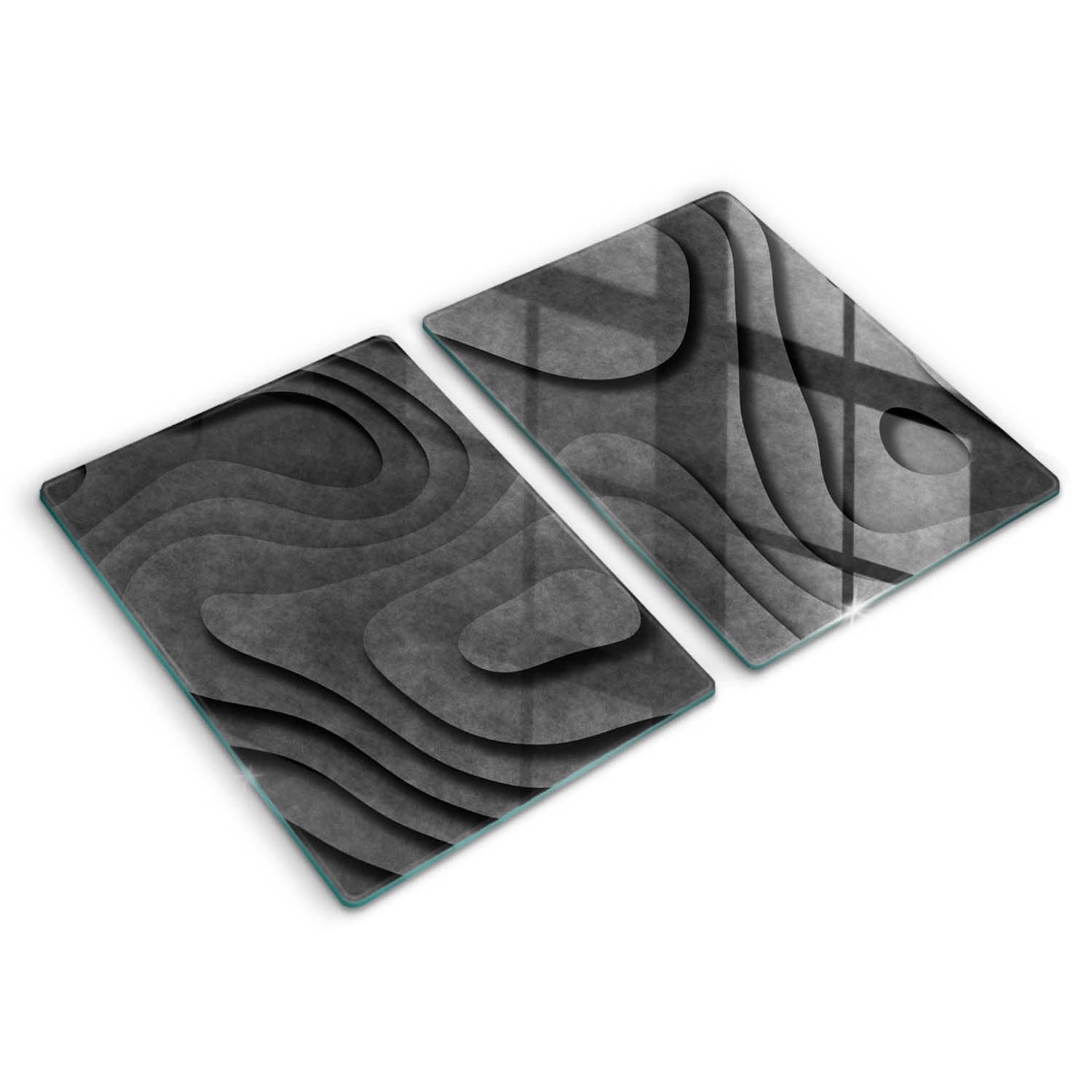 Planche à découper induction Wallfluent 2x40x52cm en verre avec motif de pierres 3D