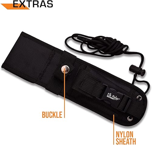 Miniatura 7 de Elk Ridge ER-555 Series Cuchillo de hoja fija con kit de supervivencia, 10.5 pulgadas en total