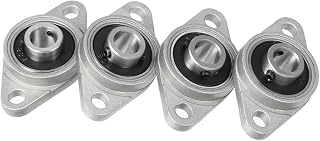 uxcell a17053100ux0131 Uxcell a17053100ux0131 4pcs KFL08 8mm Zinc Alloy Self Aligning Pillow Block Flange Bearing, Zinc (Pack of 4)