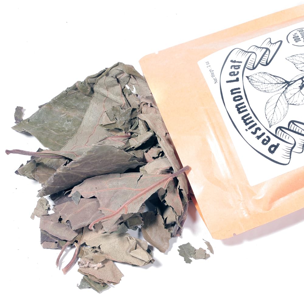 EidolonGreen [Chinese Herbal Medicine] Organic Persimmon Leaf Tea (Shiziye/柿子叶), Diospyros kaki leaves,Japanese Kaki Leaf Herbal Tea, Dried Bulk Herb 60g (2oz) - Image 2