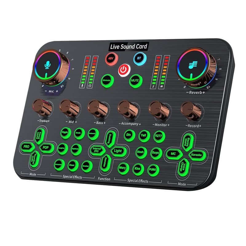 Mesa Mezclas DJ, Mezclador de audio for juegos, Mezclador de audio for streaming, Tarjeta de sonido de interfaz de audio