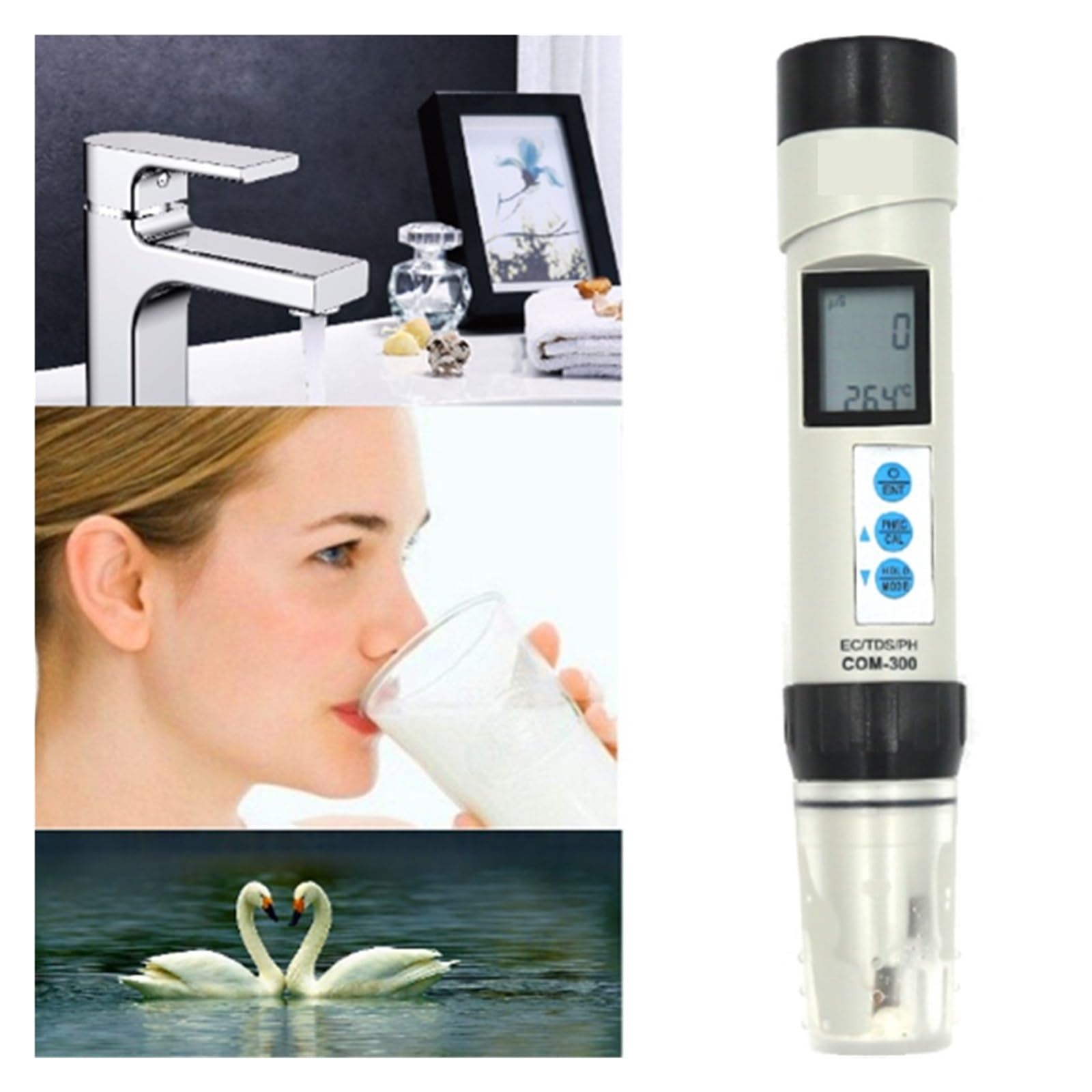 2/3/4w1 Cyfrowy Miernik PH TDS EC Temp Miernik PH Tester Jakości Wody Narzędzie Pomiarowe Do Picia Akwarium Hydroponiczne DokłAdny Pomiar(COM-360)