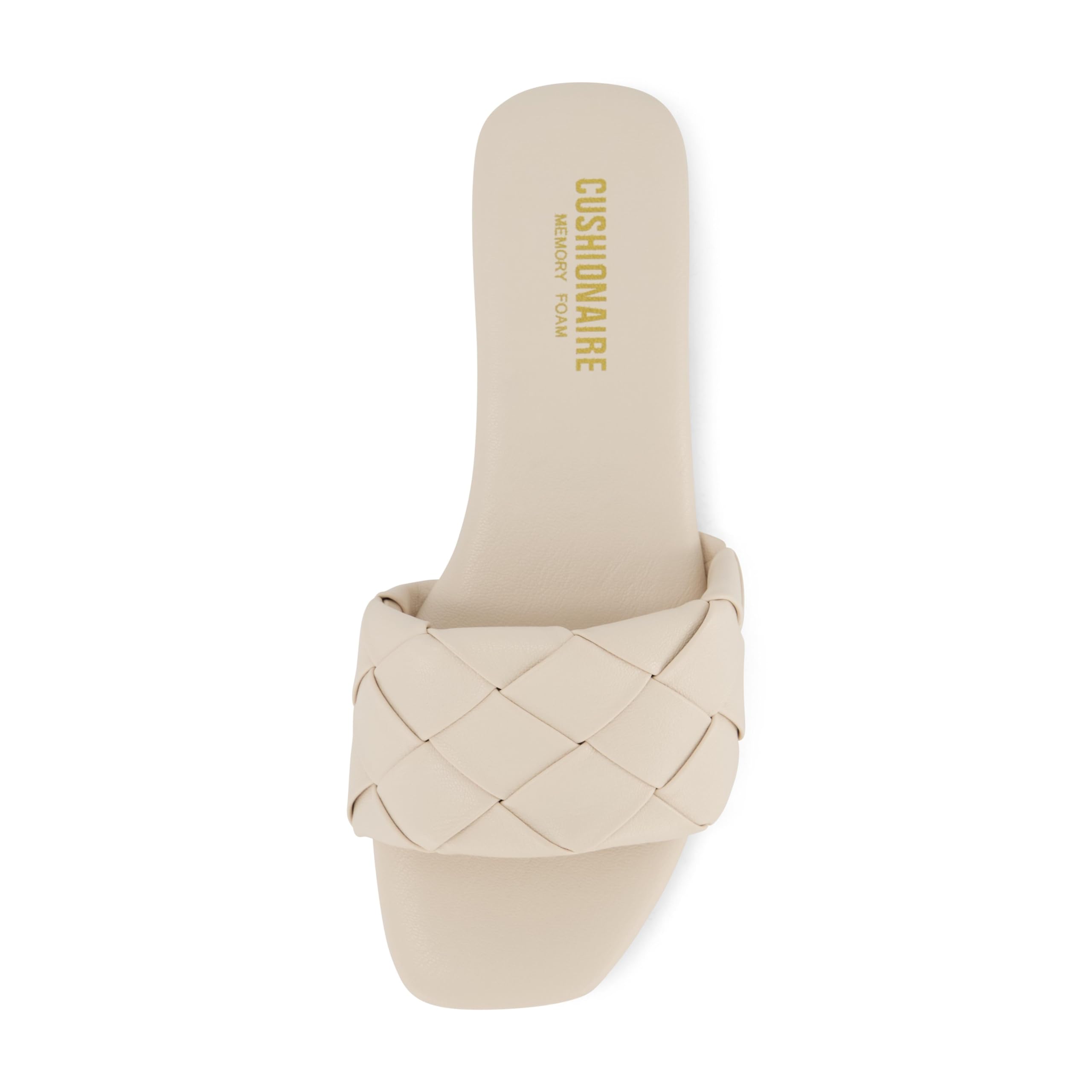CUSHIONAIRE Women's Franca woven slide sandal +Memory Foam, Wide Widths Available