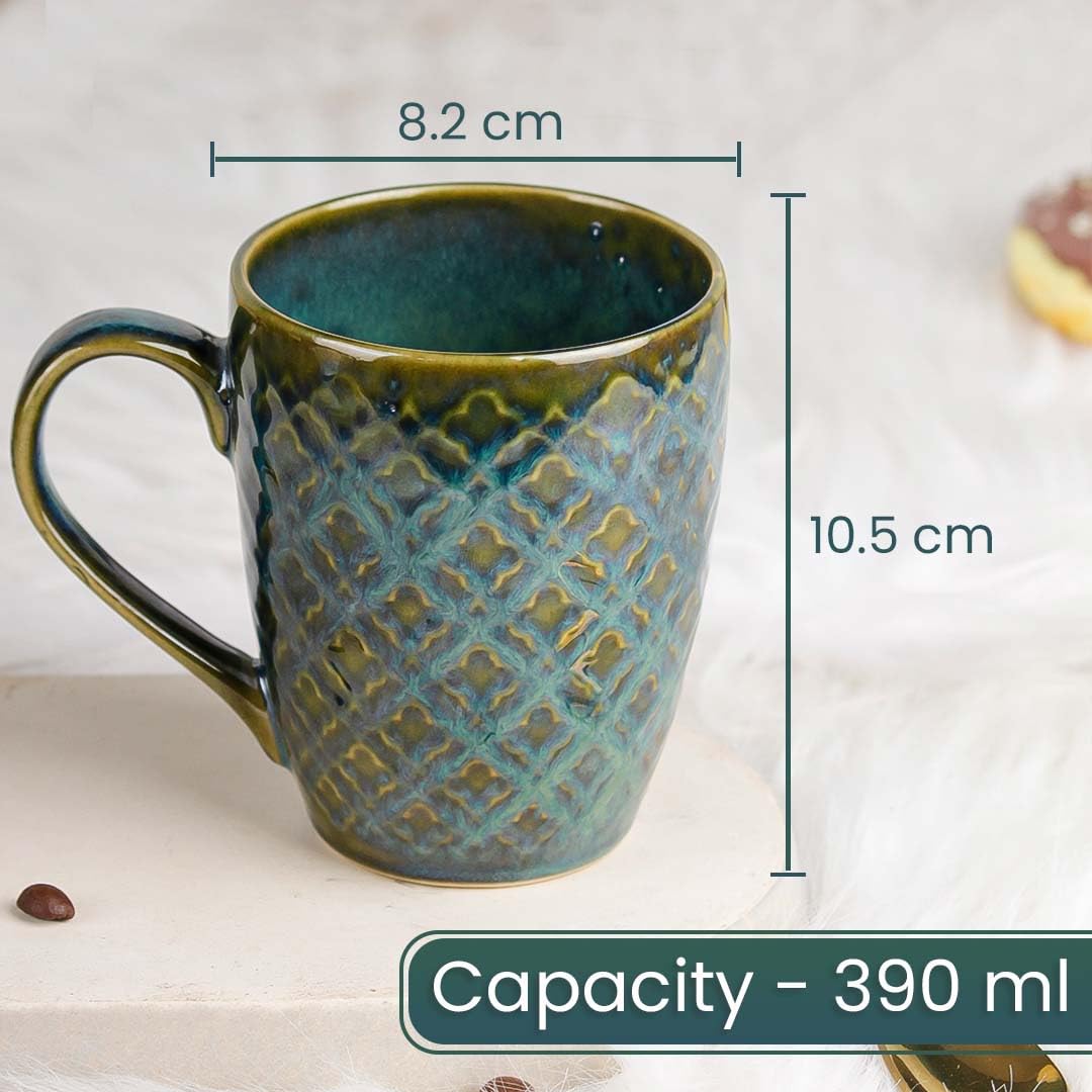 The Earth Store Absinthe Gold 13.18 Fluid Ounces Ceramic Coffee Mug Set of 4 | Microwave and Dishwasher Safe Tea/milk Mug | Mug for Coffee Ideal for Gifting & Everyday Use 2
