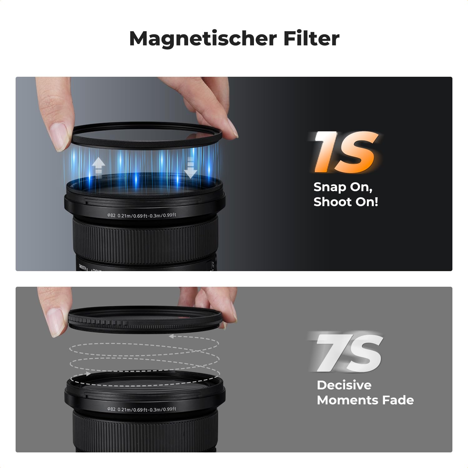K&F CONCEPT Magnetischer CPL Filter 82mm Zirkular Polfilter Magnetischer Polarisationsfilter HD Optisches Glas mit Multi-Nano-Beschichtung (Nano-Xcel)