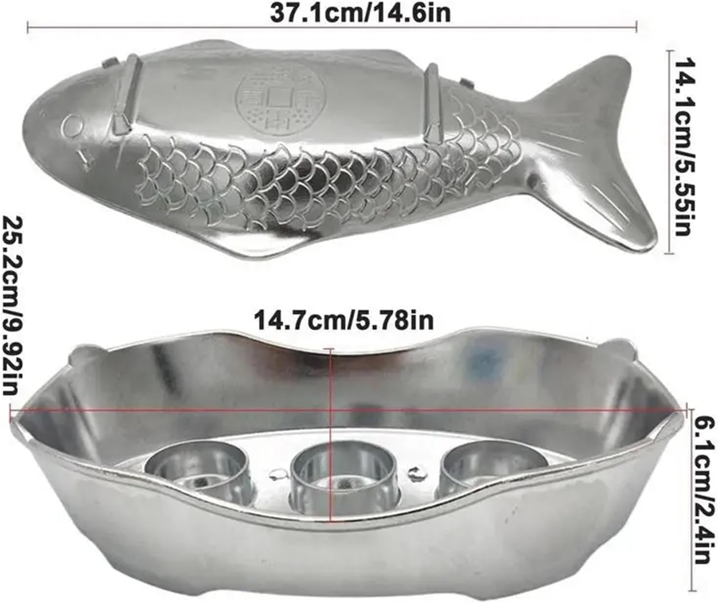 Scaldavivande per buffet, piatto di pesce in alluminio per feste, matrimoni, catering, vassoio da portata grande capacità, piccolo grande