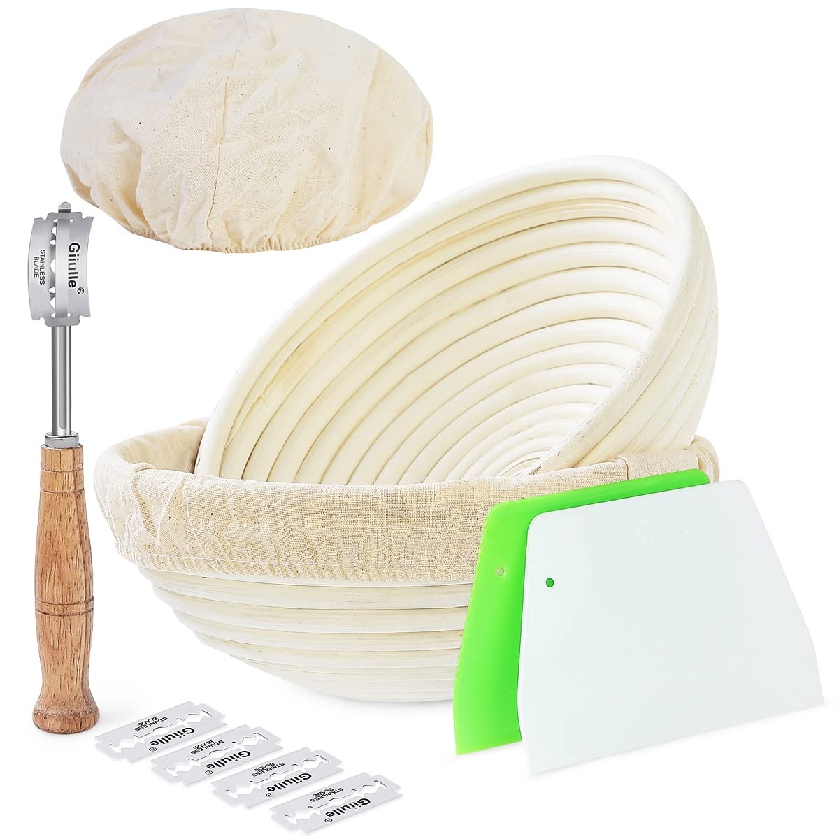 Wwyybfk Banneton Bread Proofing Basket, Sourdough Bread Baking Supplies, 9"