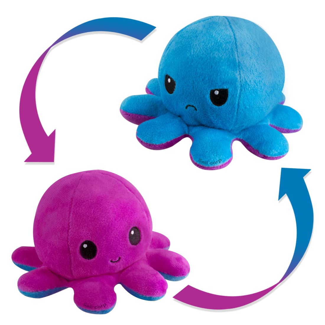 Buy OCTUP Reversible Octopus Plush, Double Sided Emotion Octopus Ideal