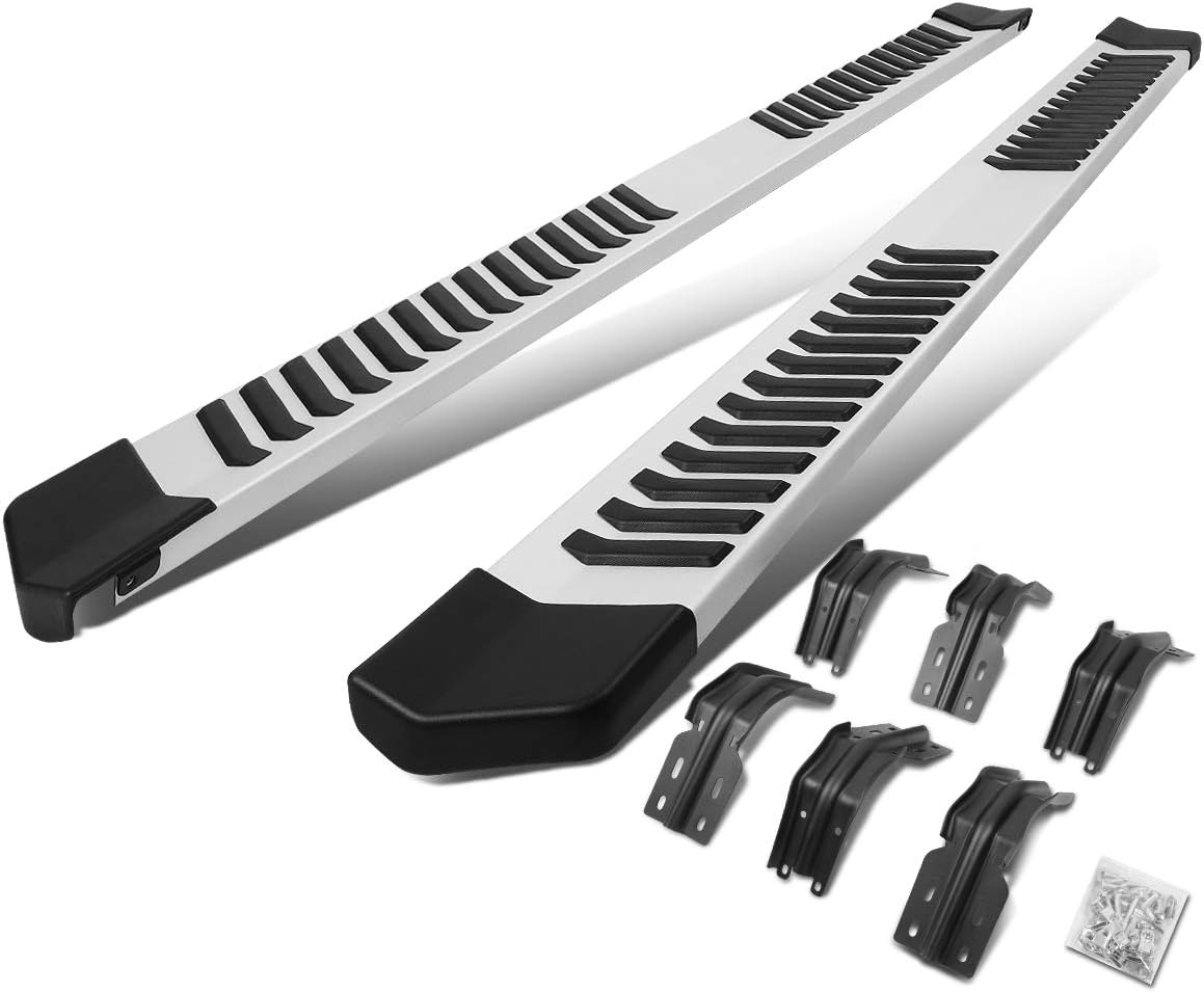 Auto Dynasty Running Boards 6 Inches Side Steps Nerf Bar Compatible with 1999-2016 Ford F250 F350 F450 F550 Super Duty Crew Cab, Extruded Aluminum, Silver Painted Finish