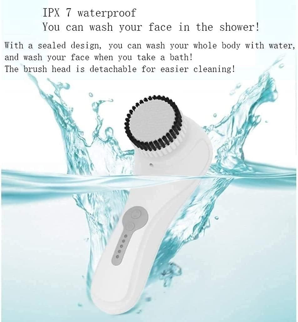 Facial Cleansing Brush, 4-Speed Manual Speed Rechargeable Waterproof Facial Brush, Electric Facial Cleansing Brush for Cleansing and Exfoliating