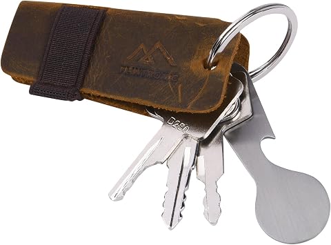 flintronic Llavero de Cuero con Anillo AntipéRdida, Llavero de Coche Ligero para Hombres y Mujeres, Llavero Giratorio de 360 Grados para Coche, Oficina, Hogar, Color Dorado