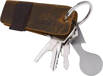 flintronic Key Organizer | Portable Leathe Keychain | Pocket Smart Key Holder with Bottle Opener, Functional & Practical Key Ring, Holds 6-8 Multiple Keys
