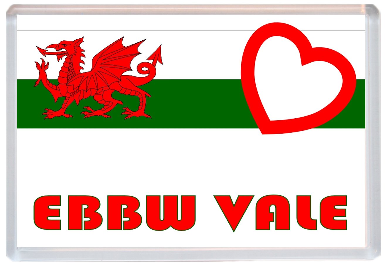 Baked Bean Store Multicolor Ebbw Vale - Love Wales/Welsh Flag Towns & Cities - 96 X 67Mm Jumbo Fridge Magnet
