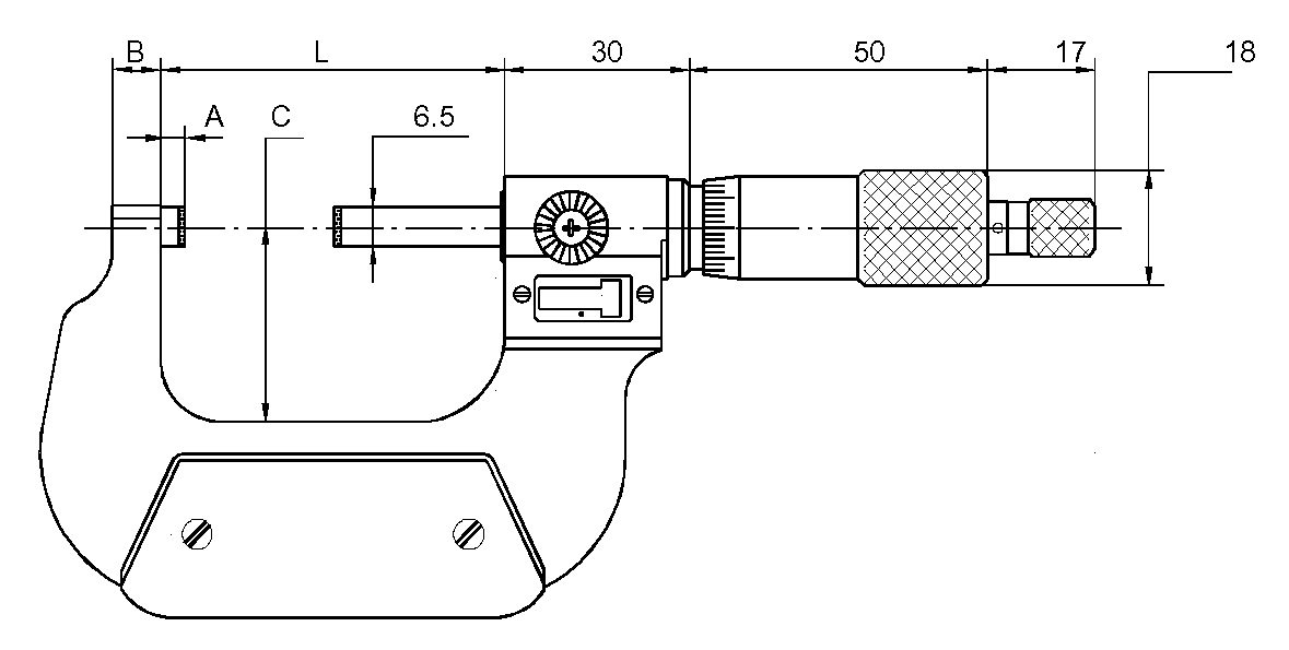 CNC QUALITÄT Bügelmessschraube mit Zählwerk 0-25 mm DIN 863
