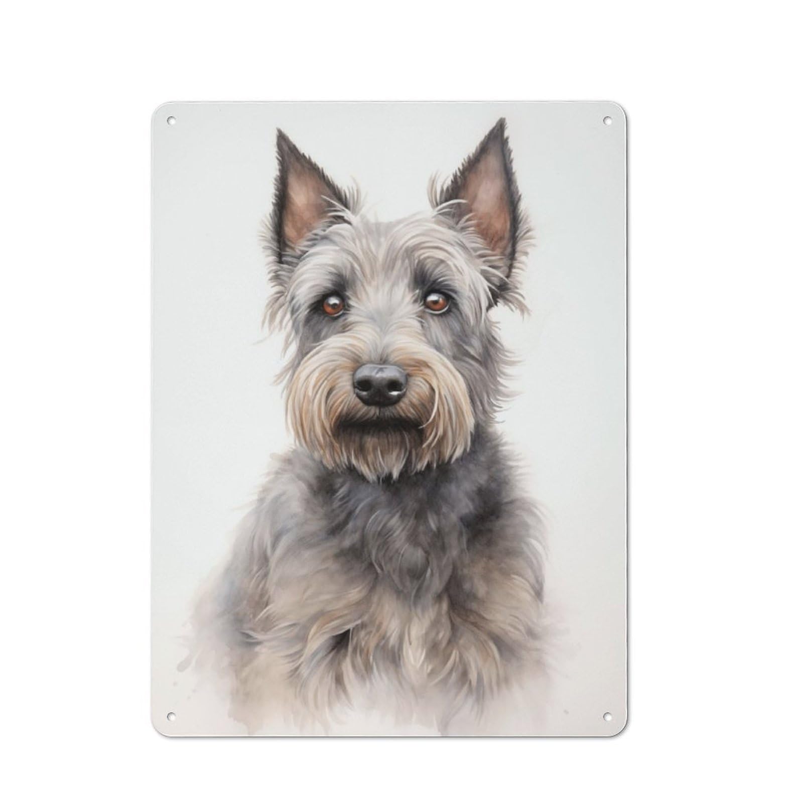 Junmoney Skye Terrier Watercolor Retro Metal Wall Sign 40X30cm With For Bar Or Restaurant, Gift Idea For A New Home And Metal Sign Collection
