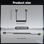 Alvin's Cables 8K HDMI 2.1 Câble enrouleur 2ft, 8K@60Hz Haute vitesse HDMI Câble avec tressé & 24K Connecteurs plaqués or pour le jeu, home Theater, moniteur, TV, PS5, Xbox, Apple TV, noir