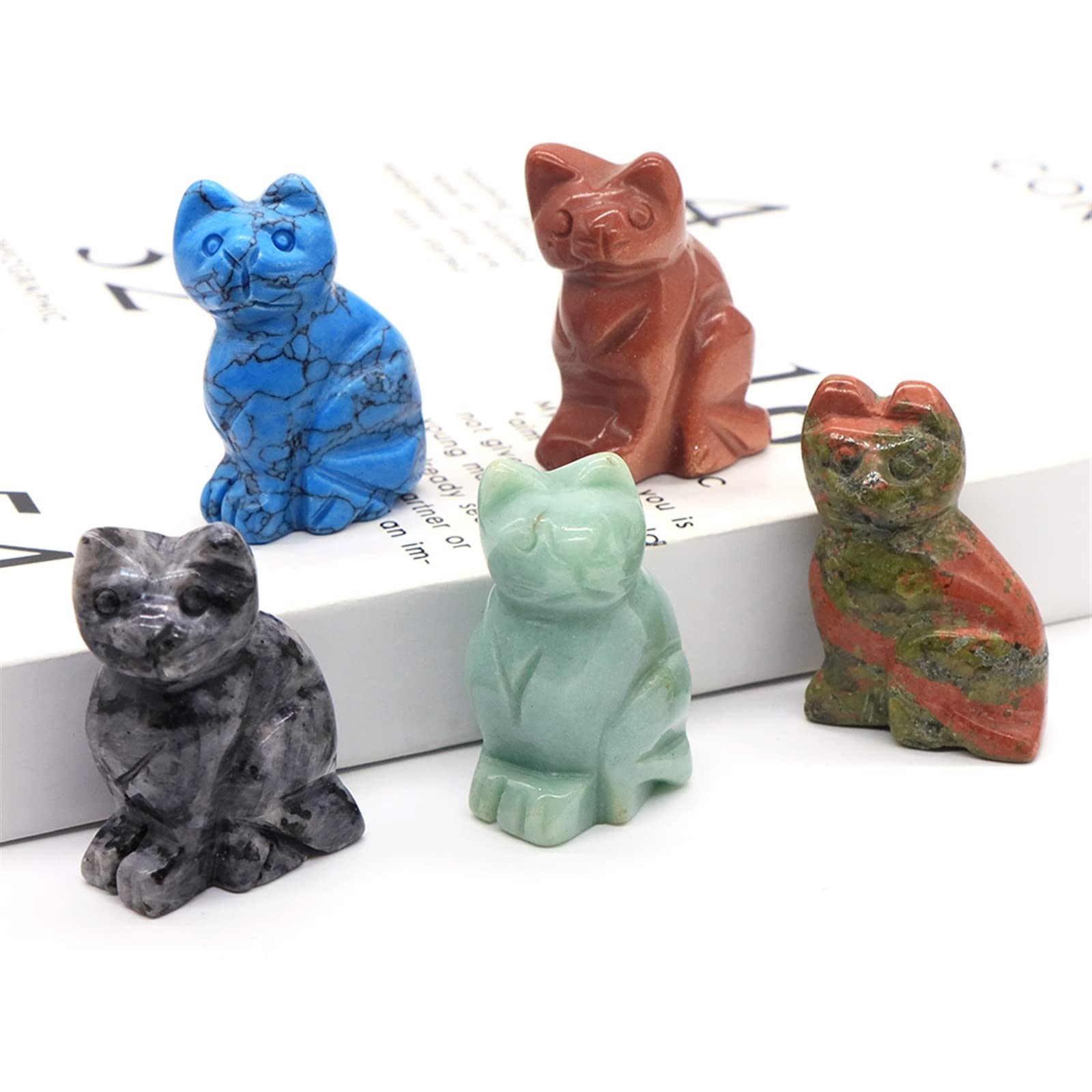 インテリア小物 天然石 3ねこ 水晶