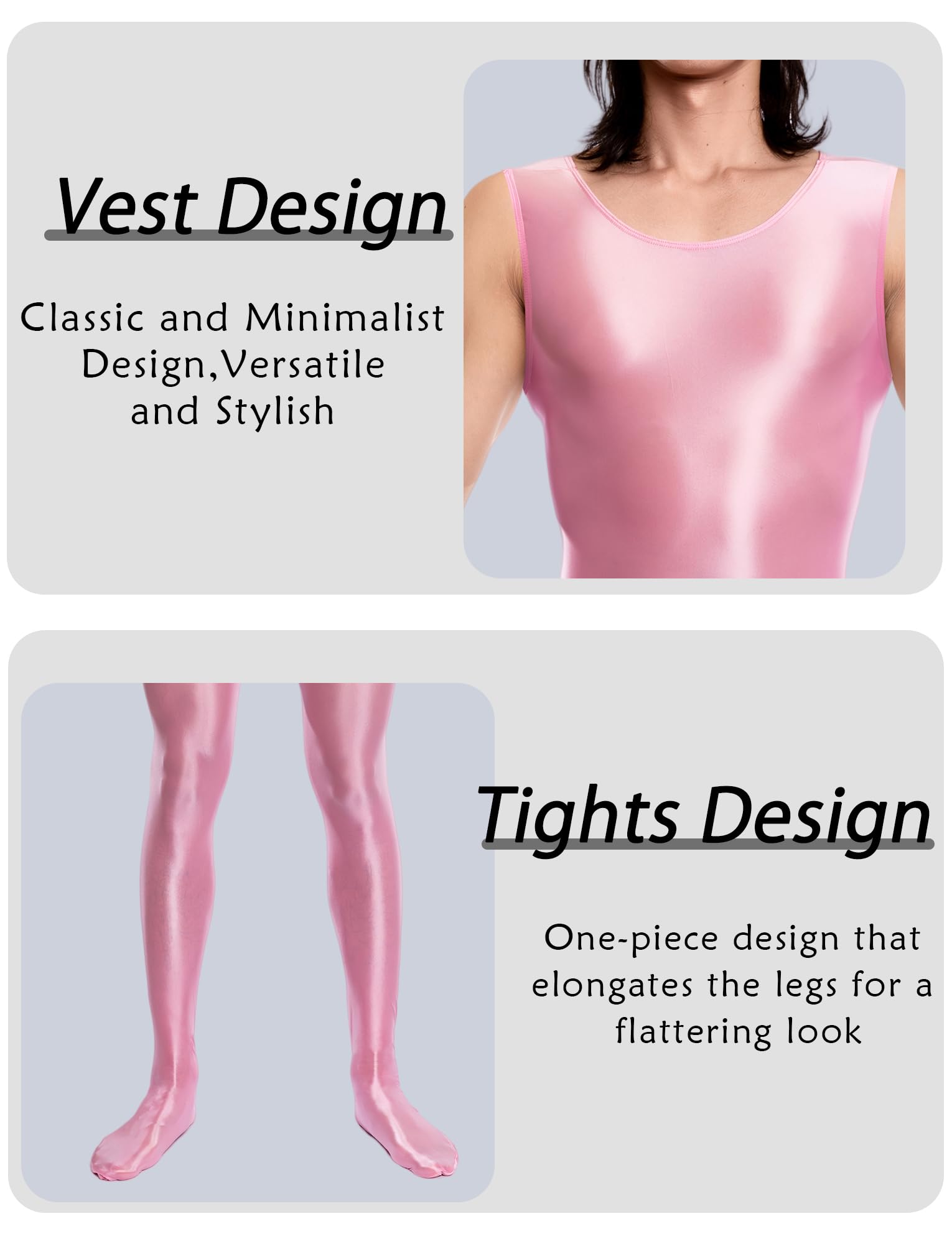 Maeau Glänzender Herren-Body, glänzend, Tanz-Overall