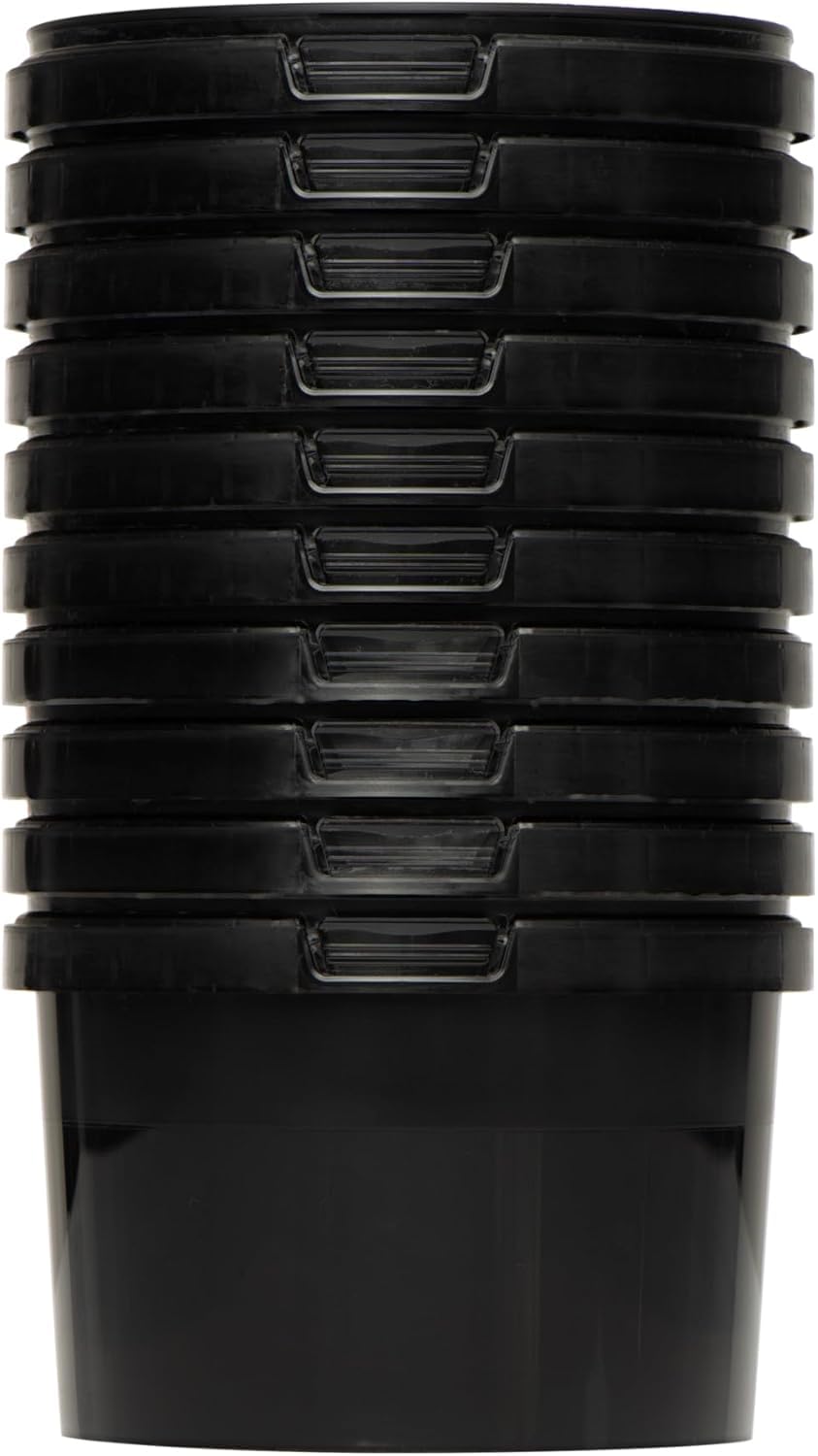 Benbow Black Bucket With Lid, 0.5 L, 100 X 0.5 Litres, Food-Safe, Stable, Airtight, Leak-Proof, Odourless, Plastic Storage Container, Empty